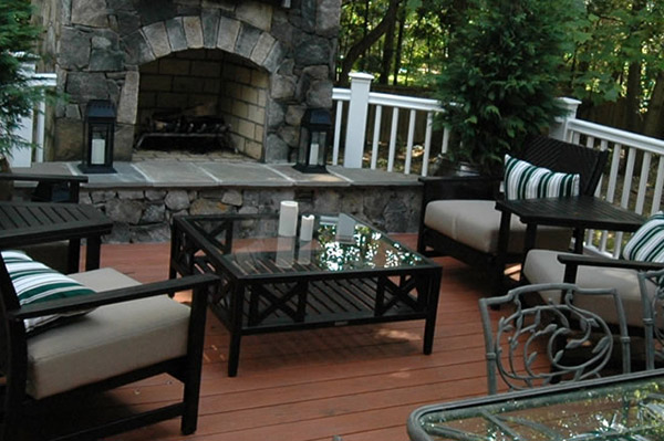 image of fireplace deck