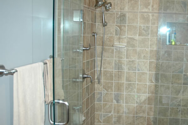 Brown tile Bathroom Project
